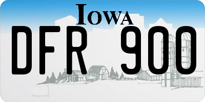 IA license plate DFR900