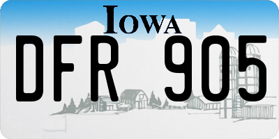 IA license plate DFR905