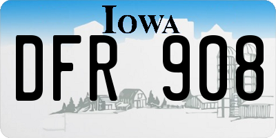 IA license plate DFR908