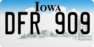IA license plate DFR909