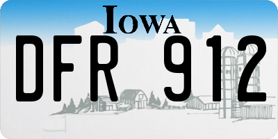 IA license plate DFR912