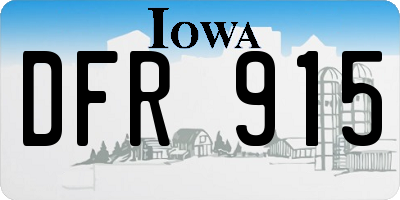 IA license plate DFR915
