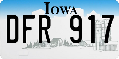 IA license plate DFR917