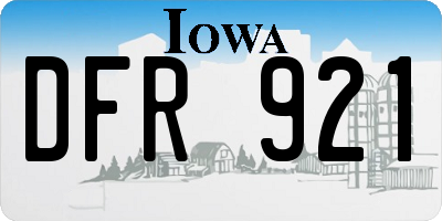 IA license plate DFR921