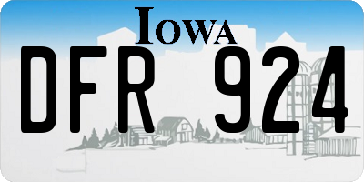 IA license plate DFR924