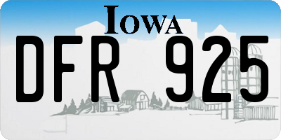 IA license plate DFR925