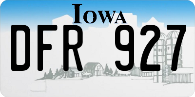 IA license plate DFR927
