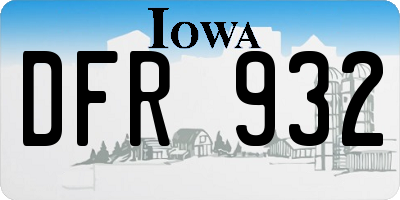 IA license plate DFR932
