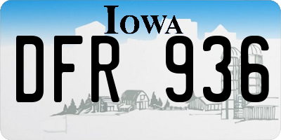 IA license plate DFR936