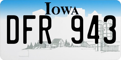 IA license plate DFR943