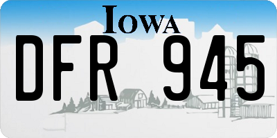 IA license plate DFR945