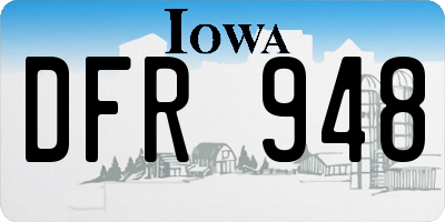 IA license plate DFR948