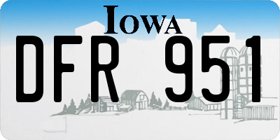 IA license plate DFR951