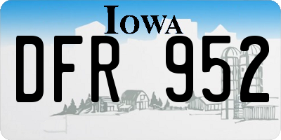 IA license plate DFR952