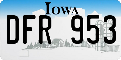 IA license plate DFR953