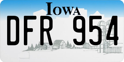 IA license plate DFR954