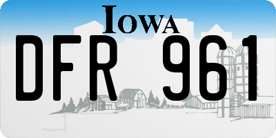IA license plate DFR961