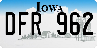 IA license plate DFR962