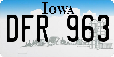 IA license plate DFR963