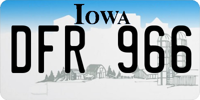 IA license plate DFR966