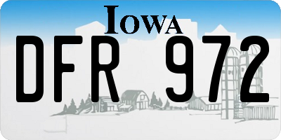 IA license plate DFR972