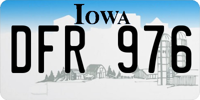 IA license plate DFR976