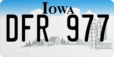 IA license plate DFR977