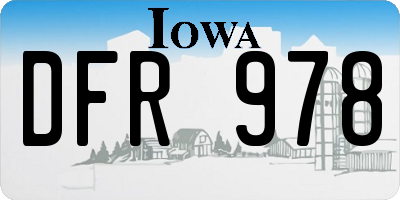 IA license plate DFR978