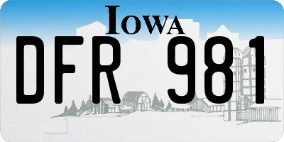 IA license plate DFR981