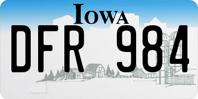 IA license plate DFR984