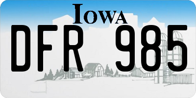 IA license plate DFR985