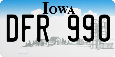 IA license plate DFR990