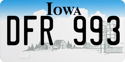 IA license plate DFR993