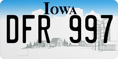IA license plate DFR997