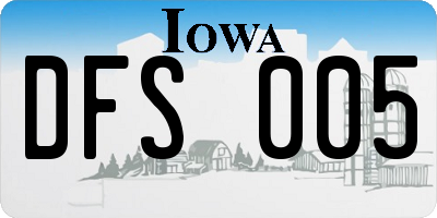 IA license plate DFS005