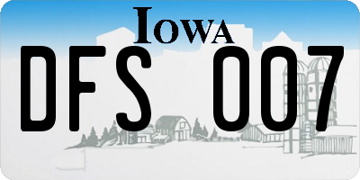 IA license plate DFS007