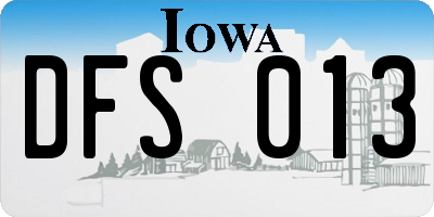 IA license plate DFS013