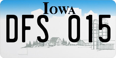 IA license plate DFS015