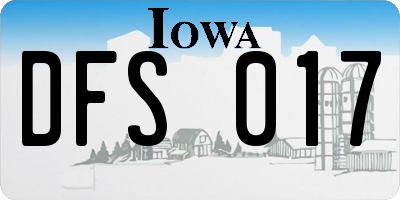 IA license plate DFS017