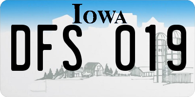 IA license plate DFS019