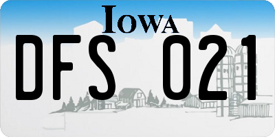 IA license plate DFS021