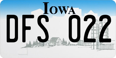 IA license plate DFS022