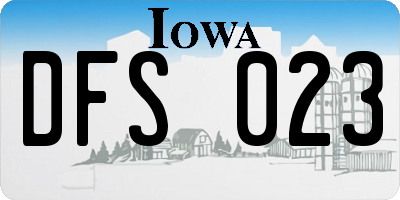 IA license plate DFS023