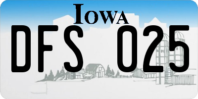 IA license plate DFS025