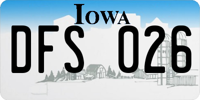 IA license plate DFS026