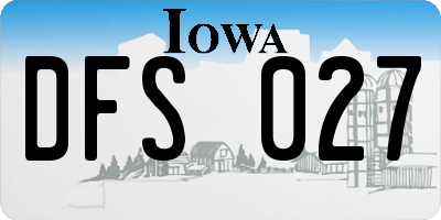 IA license plate DFS027