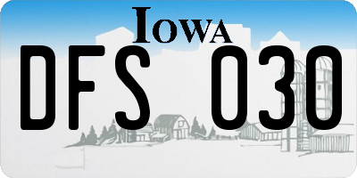 IA license plate DFS030