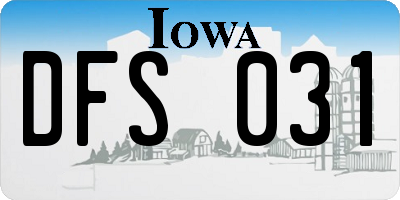 IA license plate DFS031
