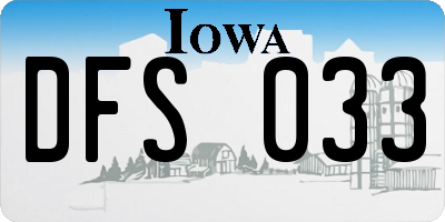 IA license plate DFS033