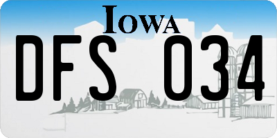 IA license plate DFS034